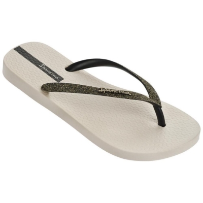 Women's Ipanema Lolita III Flip Flops Ivory Black | US129367KU