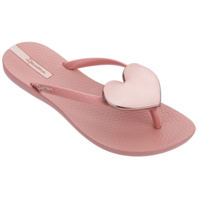 Women's Ipanema Maxi Heart Flip Flops Rose | US625940EP