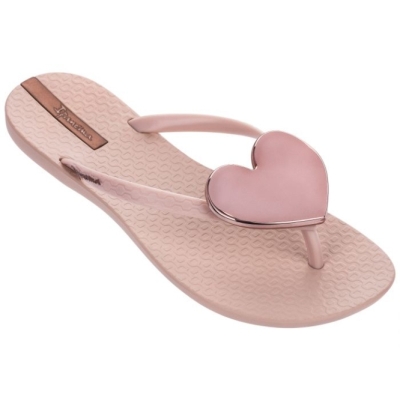 Women's Ipanema Maxi Heart Flip Flops Rose | US984621RS