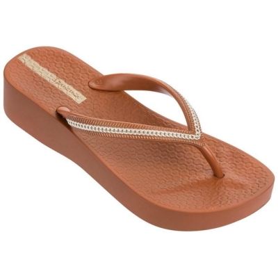 Women's Ipanema Mesh Plat II Flip Flops Brown | US859472ZO