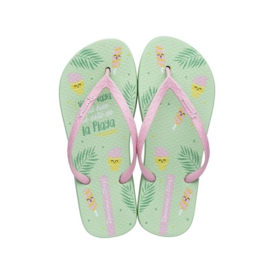 Women's Ipanema Mr. Wonderful II Flip Flops Green Rose | US891572MU