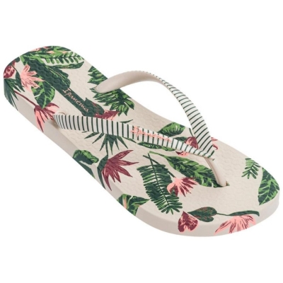 Women's Ipanema Paradise Flip Flops Ivory Green | US129574HR