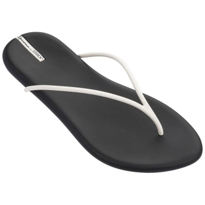 Women's Ipanema Philippe Starck Thing M II Flip Flops Black White | US804691HB