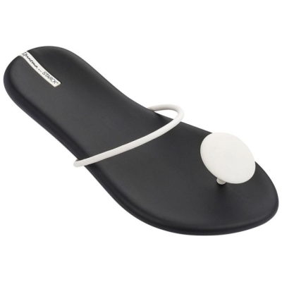 Women's Ipanema Philippe Starck Thing U II Flip Flops Black White | US195627OE