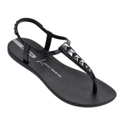 Women's Ipanema Premium Lenny Rocker Sandals Black Silver | US701698GI