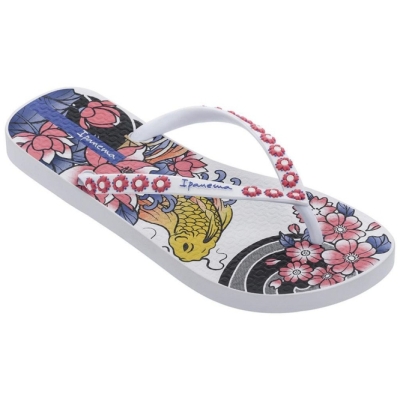 Women's Ipanema Sem Igual Tattoo Flip Flops White Rose | US053924MP