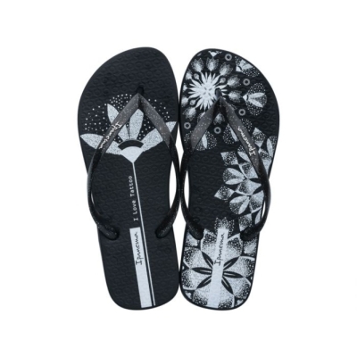 Women's Ipanema Tattoo Flip Flops Black | US315279QN