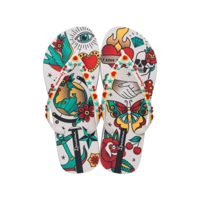 Women's Ipanema Tattoo Flip Flops Multicolor | US247851JQ