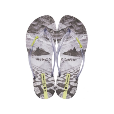 Women's Ipanema Wave Natural Flip Flops Grey | US372165AW