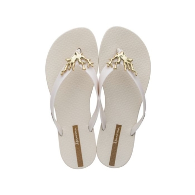 Women's Ipanema Wave Ocean Flip Flops Ivory | US598671TD