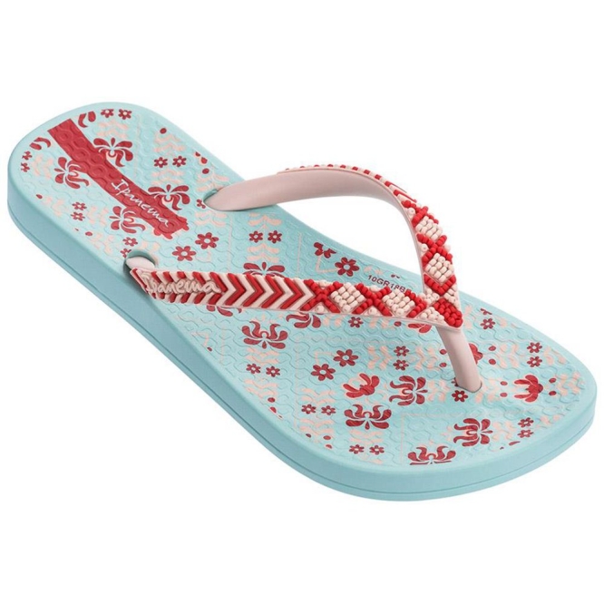 Kids\' Ipanema Ana Lovely II Flip Flops Green Rose Red | US026714VG