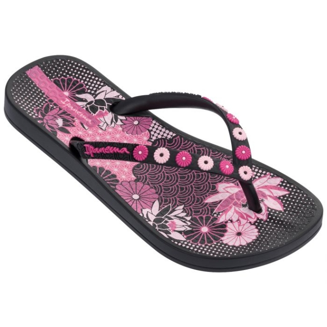 Kids\' Ipanema Anatomica Lovely Flip Flops Black | US562034WD