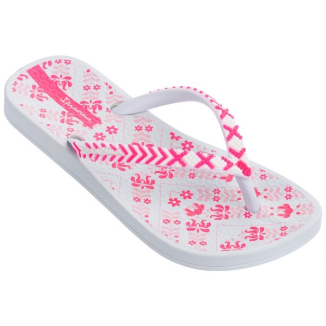 Kids\' Ipanema Anatomica Lovely Kiss Flip Flops White | US752819QR