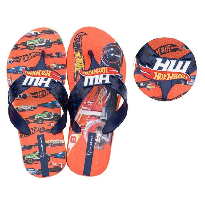 Kids\' Ipanema Hot Wheels Tyre Flip Flops Orange Blue | US458123QI