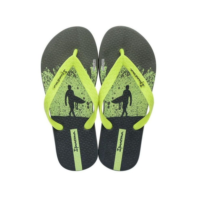 Kids\' Ipanema Temas IX Flip Flops Green Yellow | US136082FB