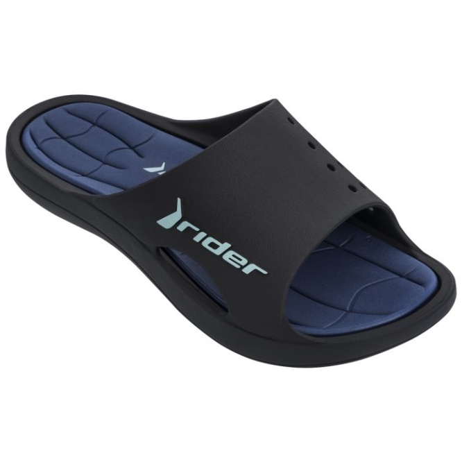 Men\'s Ipanema Bay Rider Slides Black Blue | US640815ER