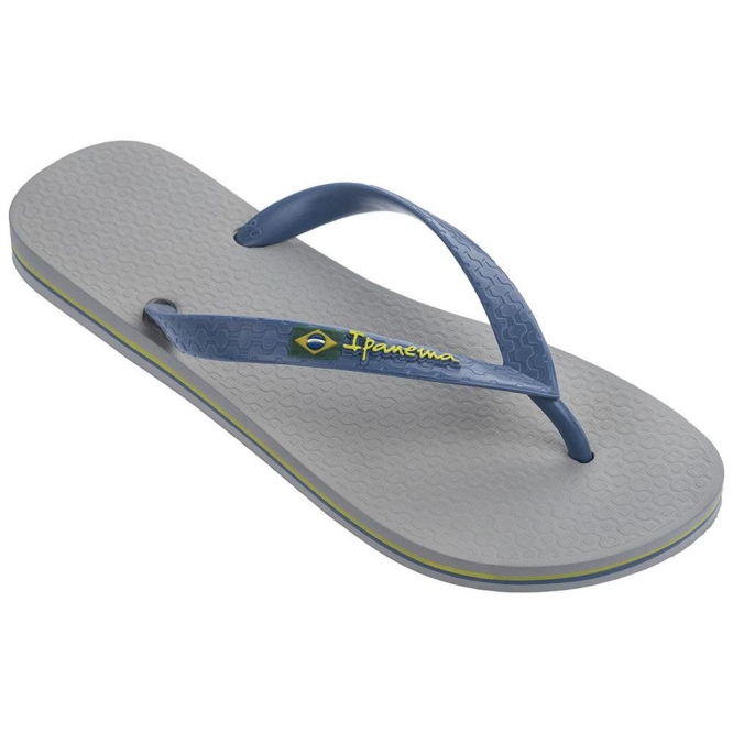 Men\'s Ipanema Brasil Classic II Ad Flip Flops Grey Blue | US382451AB