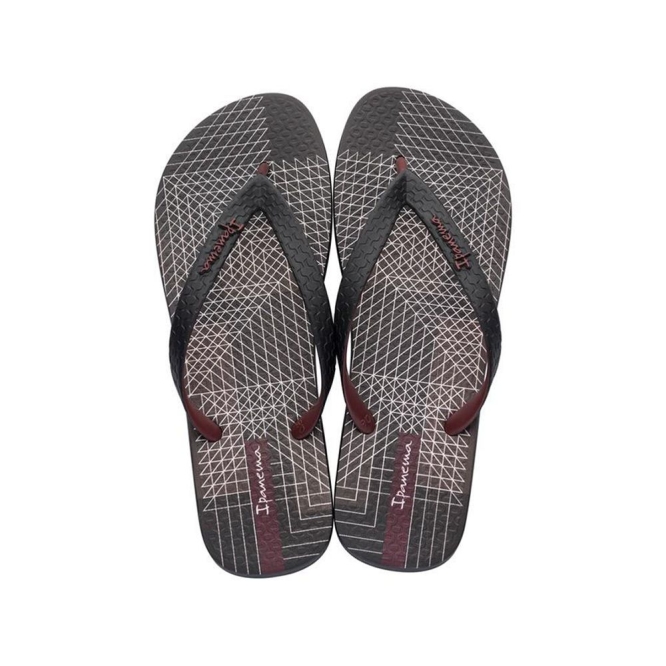 Men\'s Ipanema Parati II Flip Flops Black Burgundy | US079682CN