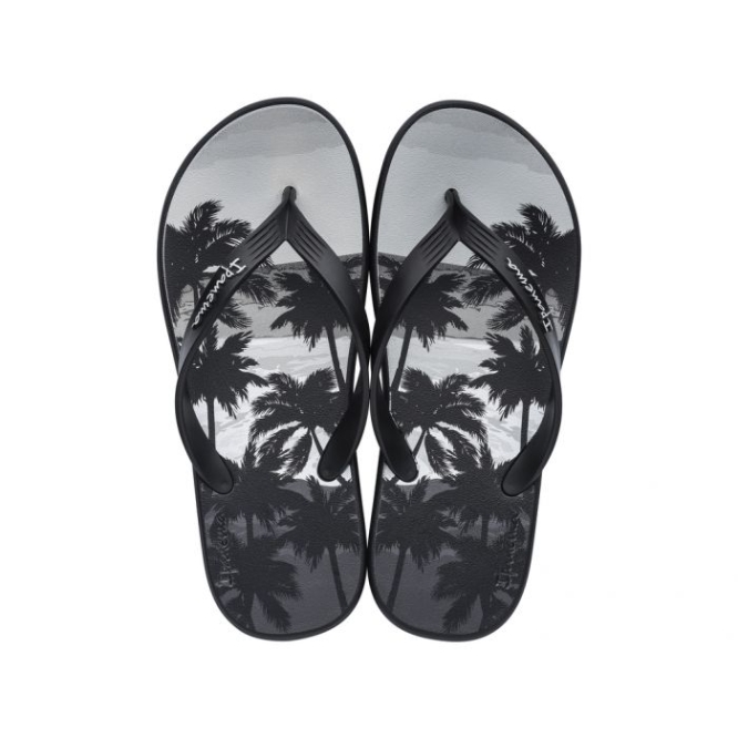 Men\'s Ipanema Posto Palm Flip Flops Black | US329605UQ