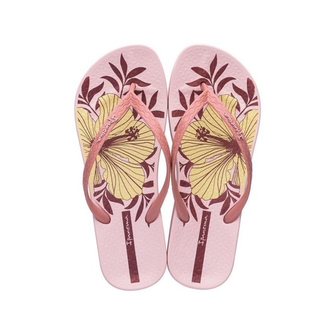 Women\'s Ipanema Ana Hibiscus Flip Flops Rose | US452768SB