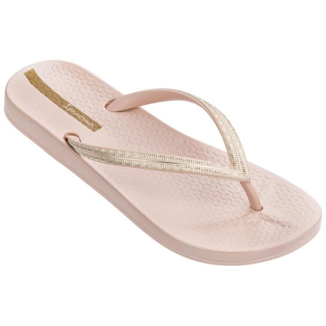 Women\'s Ipanema Ana Metallic IV Flip Flops Ivory Gold | US142659OW