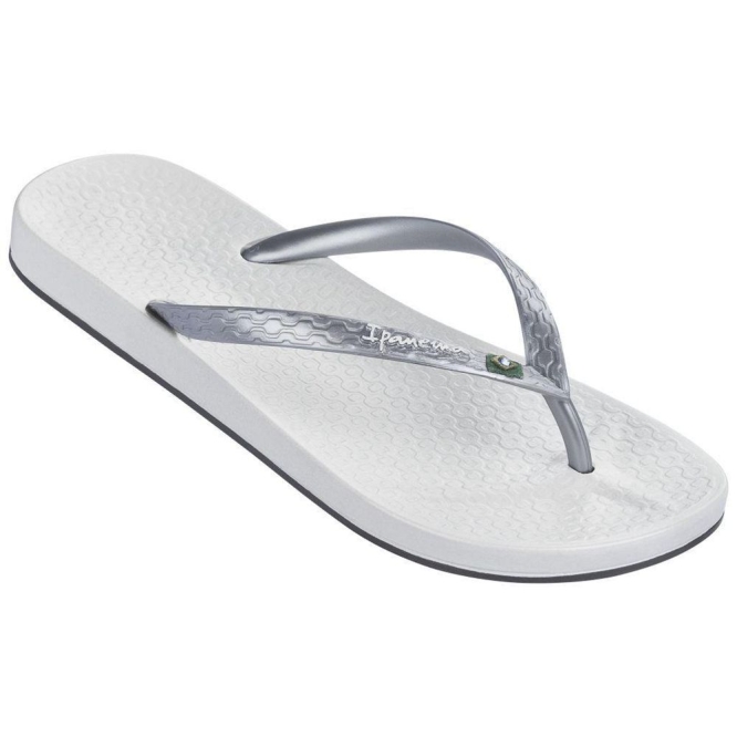 Women\'s Ipanema Anatomic Brilliant III Flip Flops White Silver | US469370BJ