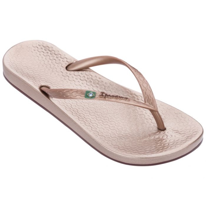 Women\'s Ipanema Anatomica Brilliant Flip Flops Gold | US304625ZK