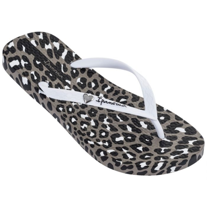 Women\'s Ipanema Animal Print Flip Flops White | US097234GT