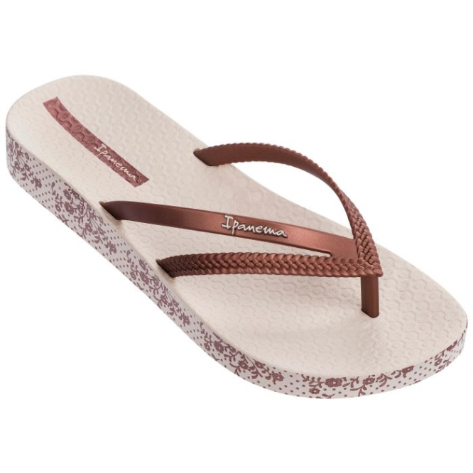 Women\'s Ipanema Bossa Soft Flip Flops Brown | US574086DH