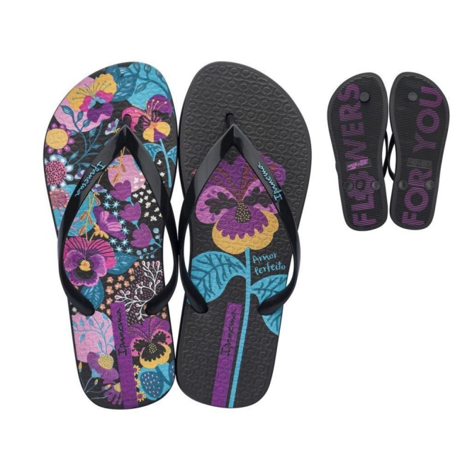 Women\'s Ipanema Botanicals Flip Flops Black | US593074AN