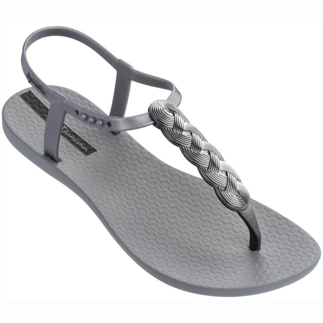 Women\'s Ipanema Braid Sandals Grey Silver | US710536CB