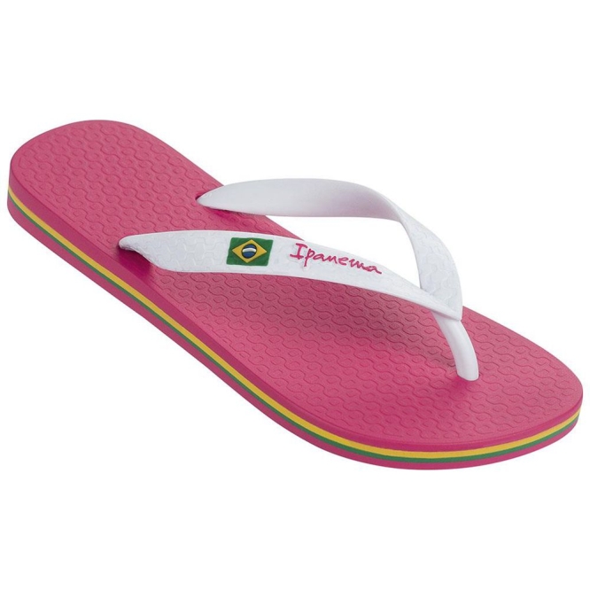 Women\'s Ipanema Brasil Classic II Flip Flops Rose White | US759032ZI