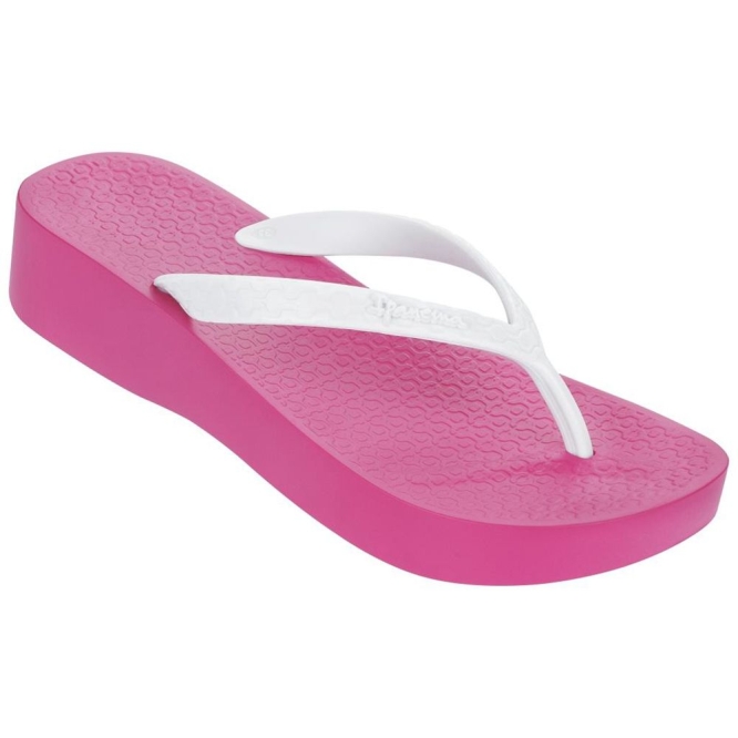 Women\'s Ipanema Brasil Tropical Plat Flip Flops Rose White | US673159VC