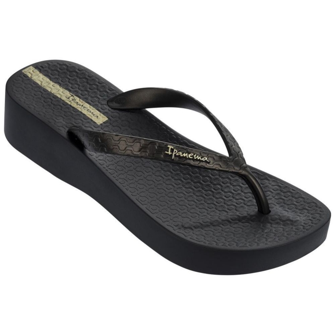 Women\'s Ipanema Brasil Tropical Plat Flip Flops Black | US731896SG