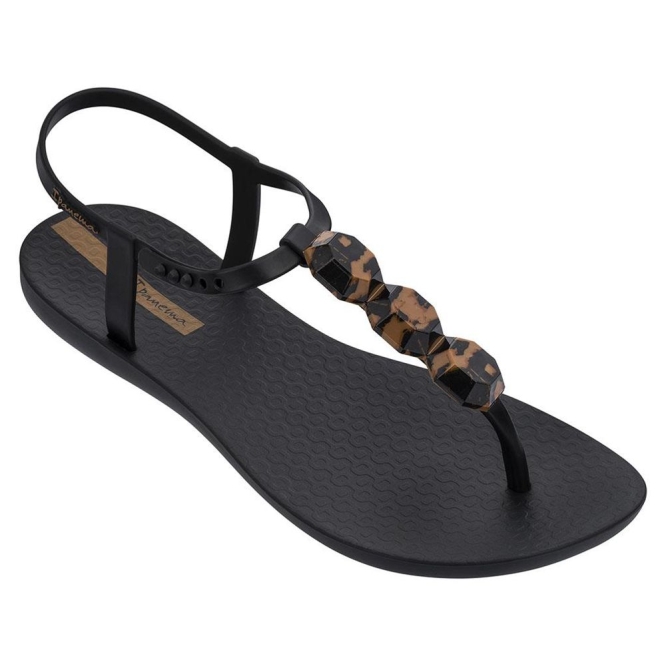 Women\'s Ipanema Charm VII Marble Sandals Black Brown | US563481XG