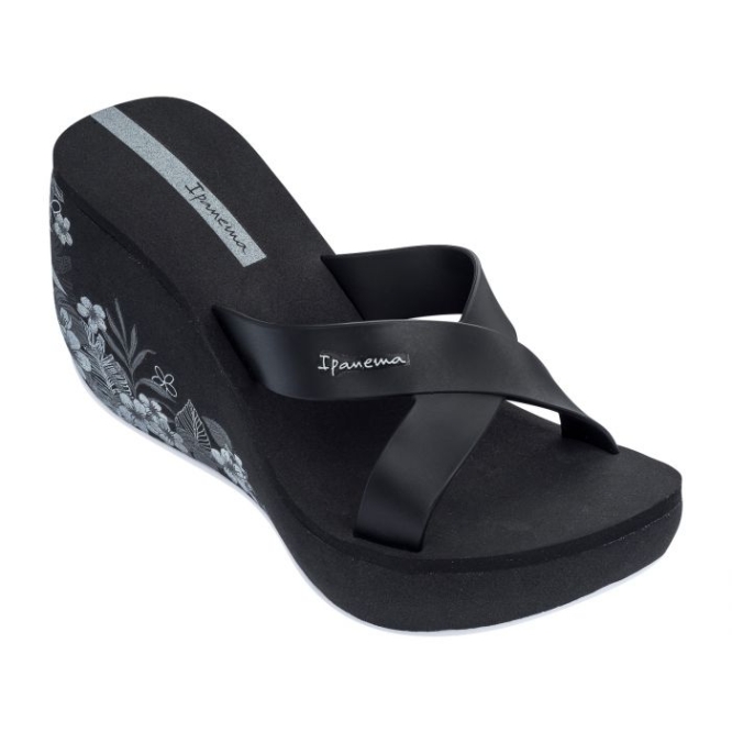 Women\'s Ipanema Lipstick Straps Wedges Black | US769853ST