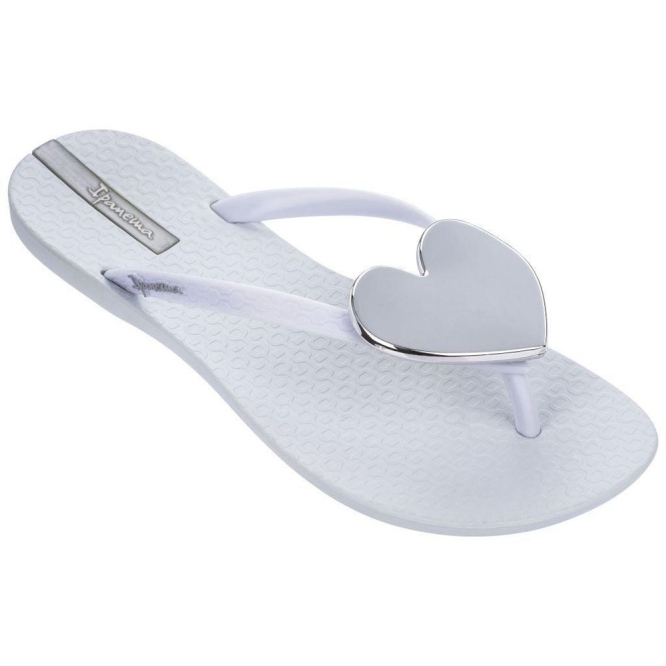 Women\'s Ipanema Maxi Fashion II Flip Flops White Silver | US495128SG