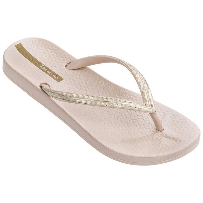 Women\'s Ipanema Mesh IV Flip Flops Ivory Gold | US913524OK