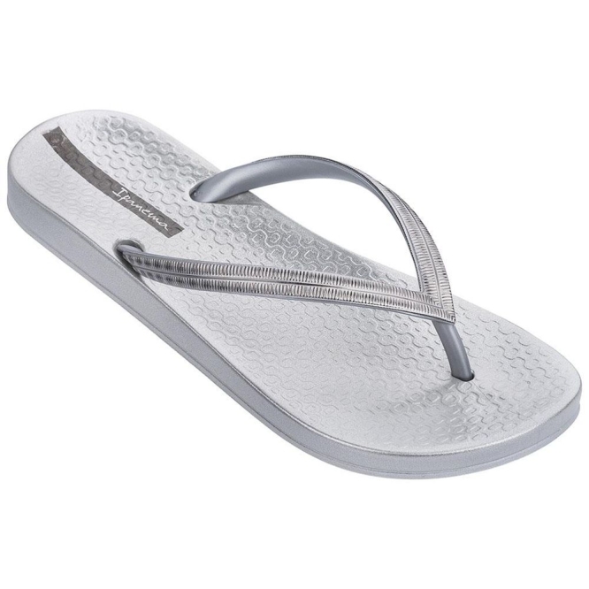 Women\'s Ipanema Mesh IV Flip Flops White Silver | US095813UW