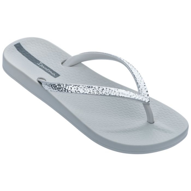 Women\'s Ipanema Mesh Shore Anatomic Flip Flops Silver | US960731JW