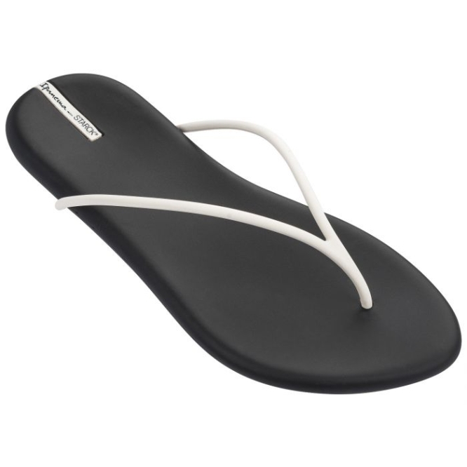 Women\'s Ipanema Starck Ting Flip Flops White Black | US942768OA