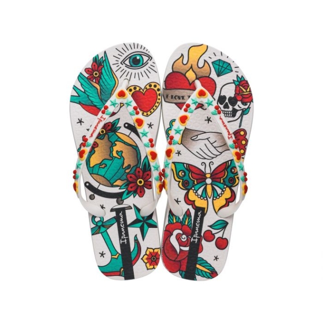 Women\'s Ipanema Tattoo Flip Flops Multicolor | US247851JQ